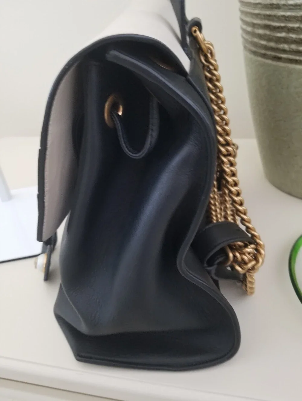 Gorgeous Gucci Animalier Malin Tri-color Backpack With Gold  Accents and Chain